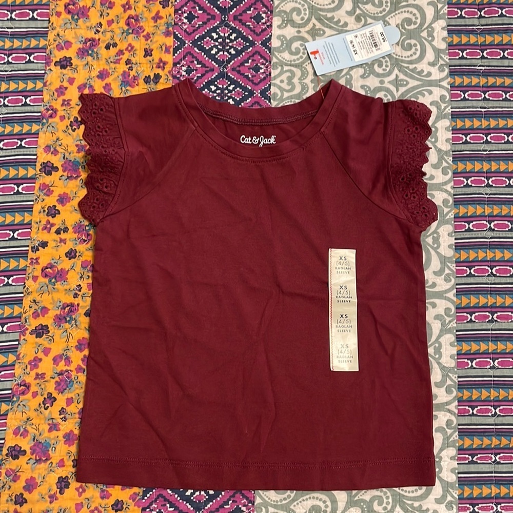 XS Cat & Jack maroon shirt